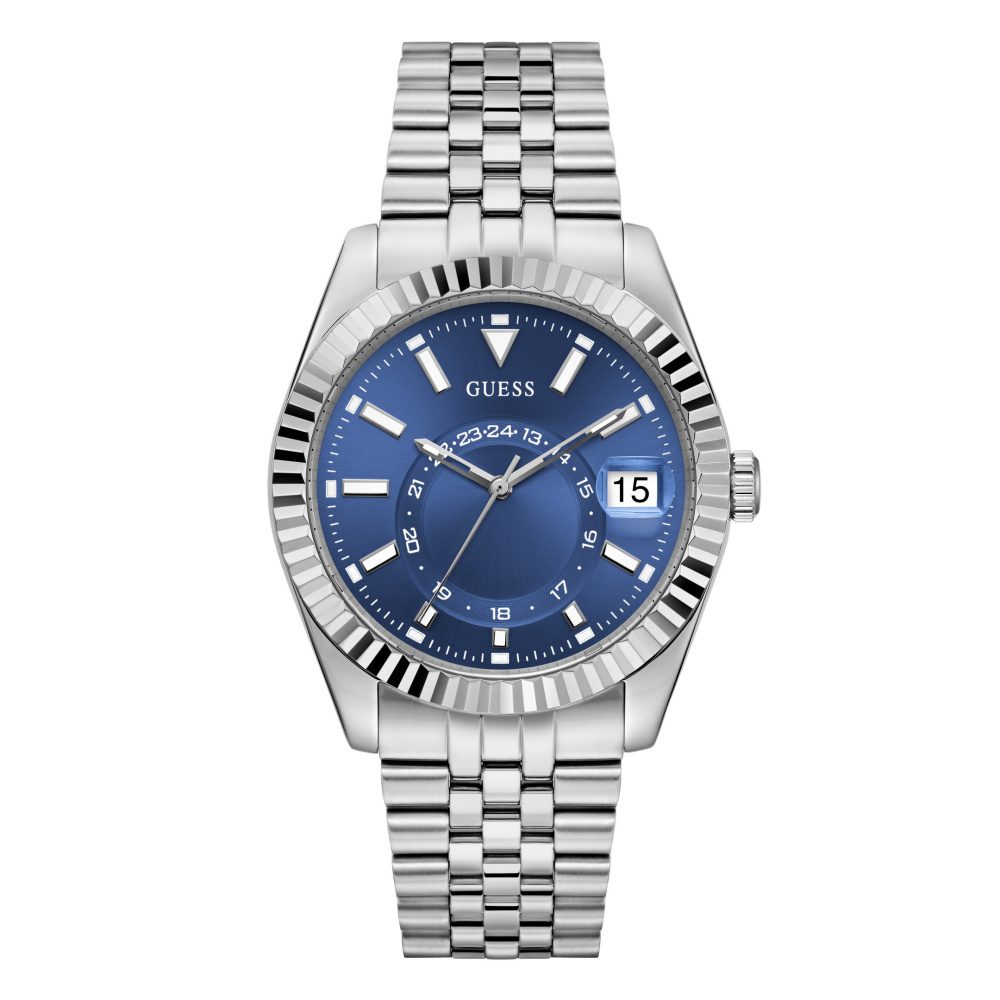 Guess - Analoguhr, Jaden, 42mm, Silber