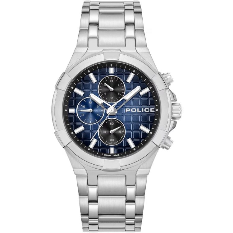 Police Uhr PEWGK0082004 – Maskuline Eleganz in Edelstahl mit blauem Zifferblatt