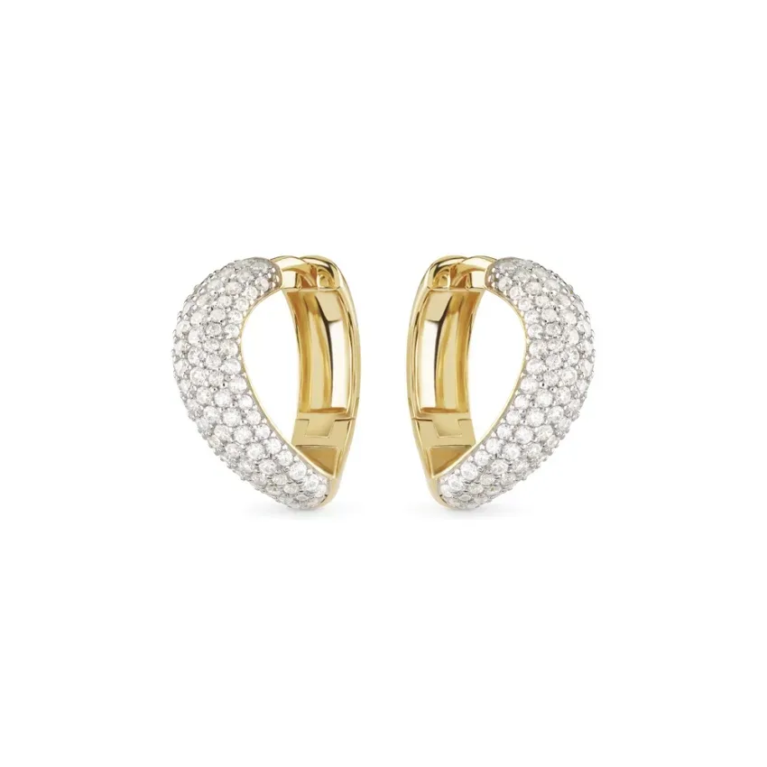 Guess - Ohrringe, Double Wave, 7mm, Gold