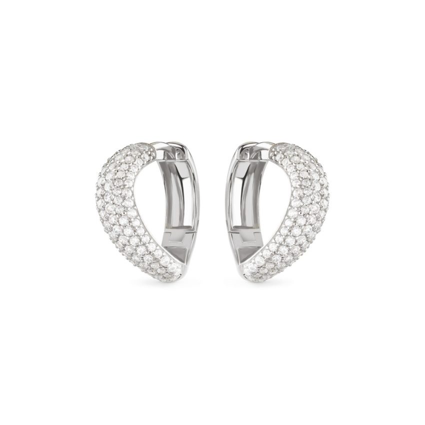 Guess - Ohrringe, Double Wave, 7mm, Silber