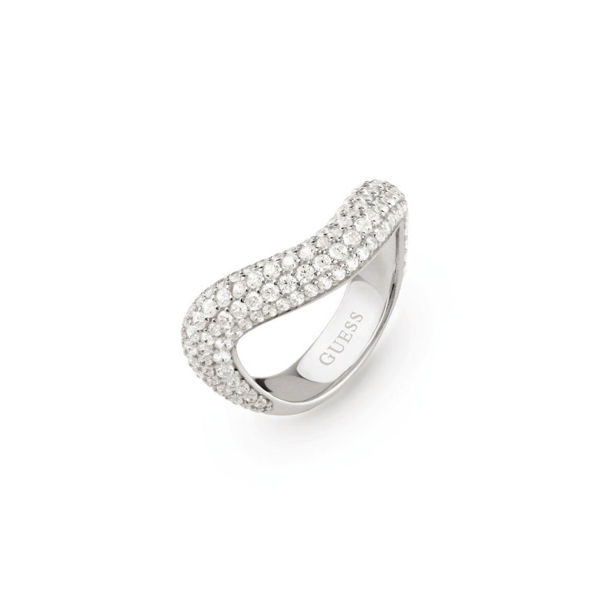 Guess - Ring, Double Wave, 54, Silber