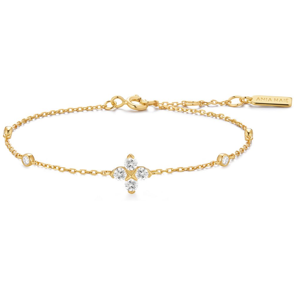 ANIA HAIE - Armband, Starlit Drops, 16.5+2CM, Goldfarben