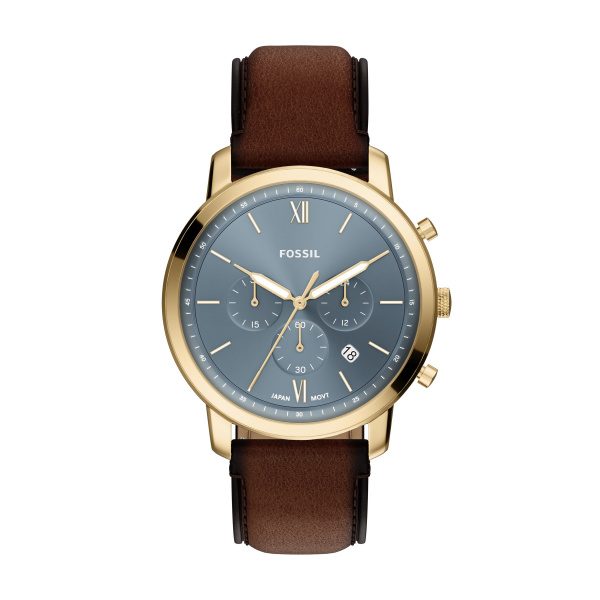 Fossil - Chronograph Uhr, Neutra, 44mm, Braun