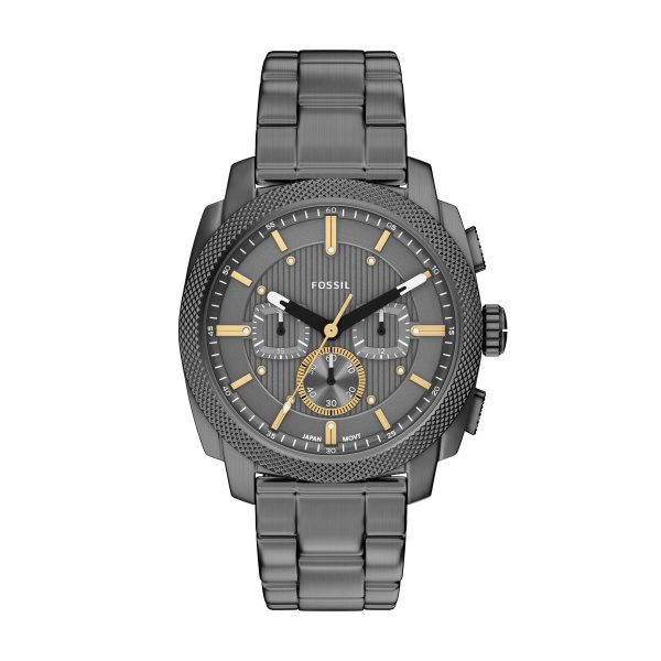 Fossil - Chronograph Uhr, Machine, 44mm, Silber