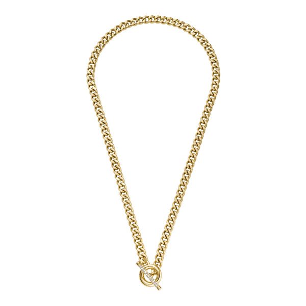 Fossil - Halskette, Carlie T-bar, 45.5CM, Goldfarben