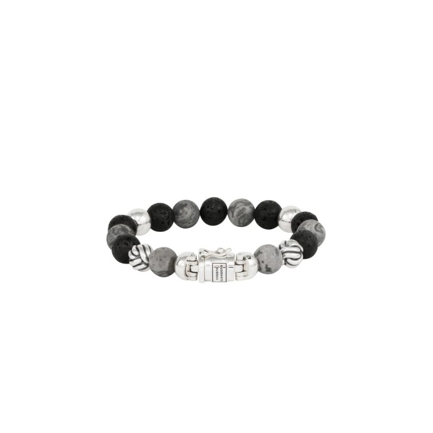 Buddha to Buddha 001J0118836 F Spirit Bead Mix Grey Picasso Jasper Herren Armband