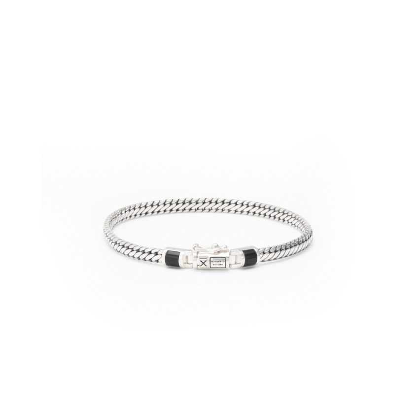 Buddha to Buddha 001K0110115 Ben Mini Gemstone Silver Onyx Herren Armband