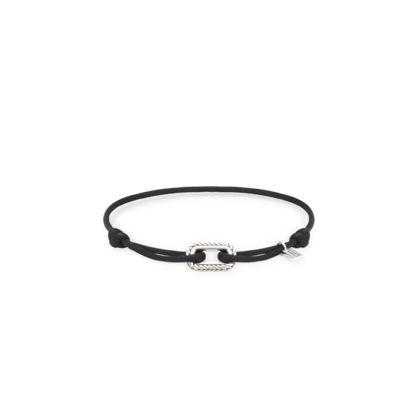 Buddha to Buddha 001J051340325 Barbara Cord Silver Black Herren Armband