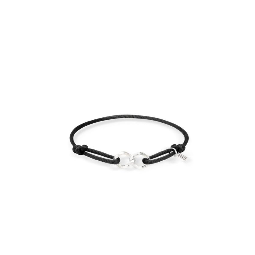 Buddha to Buddha 001J051350325 Chain XS Cord Silver Black Herren Armband