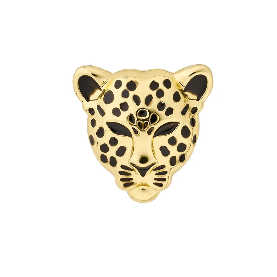 ShoeMe Charms SMC200010 Leopard mit schwarzer Emaille