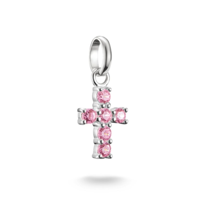 THOMAS SABO - Charm Anhänger Kreuz    Steinen Connect, One Size, Rosa
