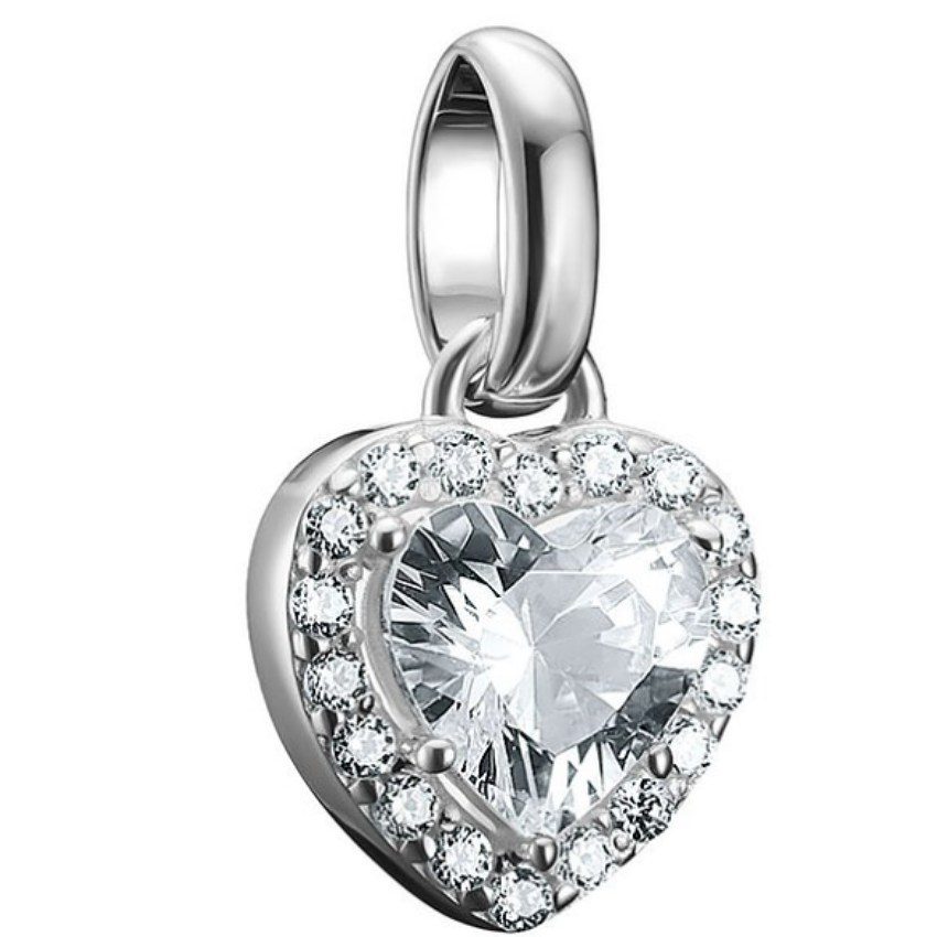 THOMAS SABO - Charm Anhänger Pavé Herz Connect, One Size, Silber