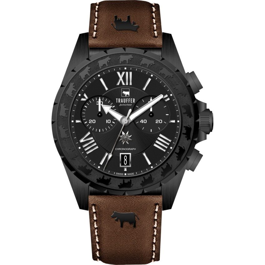 Trauffer TR-SP-02-NL-20 Black Chrono Herren Uhr