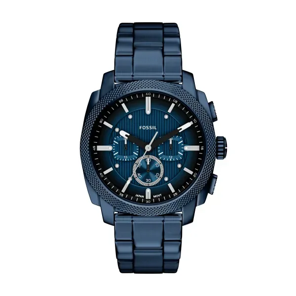 Fossil - Chronograph Uhr, Machine, 44mm, Blau