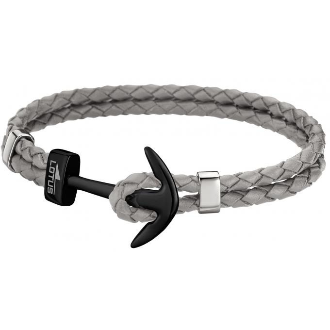 Lotus Style Lederarmband Anker grau LS1832-2/8