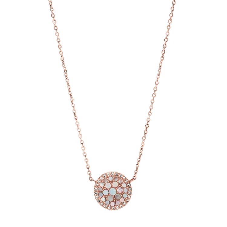 Fossil Jewels Fossil Damen Halskette Pearl Disc