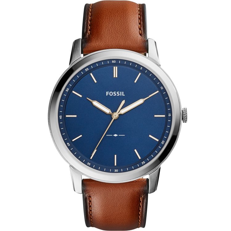 Fossil Herrenuhr The Minimalist Slim Leder Braun