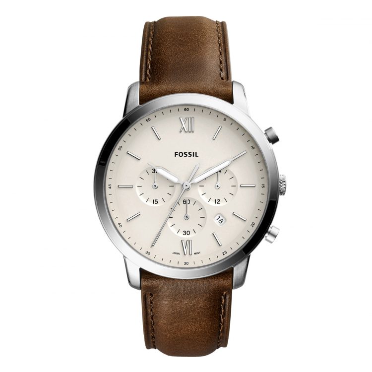 Fossil Herrenuhr Neutra Chronograph Leder Braun