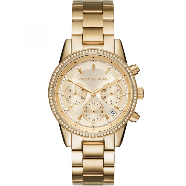 Michael Kors Uhr Chronograph Bryant Edelstahl goldfarben