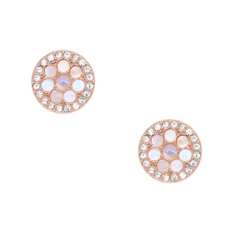 Fossil Jewels Fossil Damen Ohrstecker Disc Mother-of-Pearl