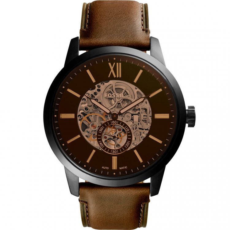 Fossil Herrenuhr Townsman Automatik Leder Braun