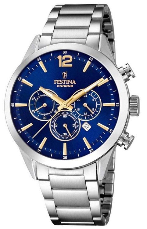 Festina - Chronograph Uhr, Timless Chrono, 44mm, Silber