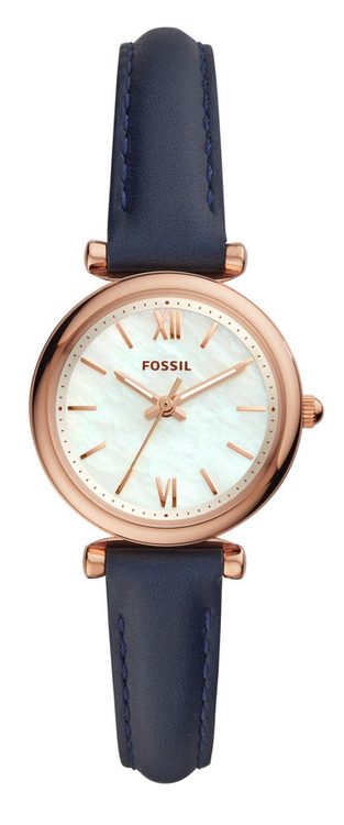 Fossil Damenuhr Carlie Mini Leder Marine