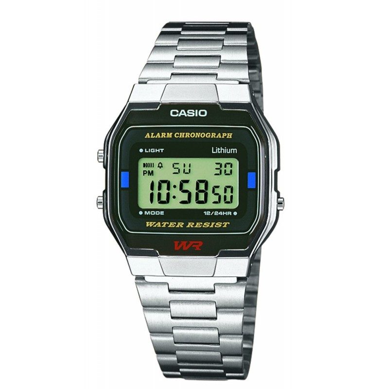 Casio Chronograph Armbanduhr A163WA-1QES (L x B x H) 36.8 x 33 x 9.1 mm Silber Gehäusematerial=Edelstahl Material