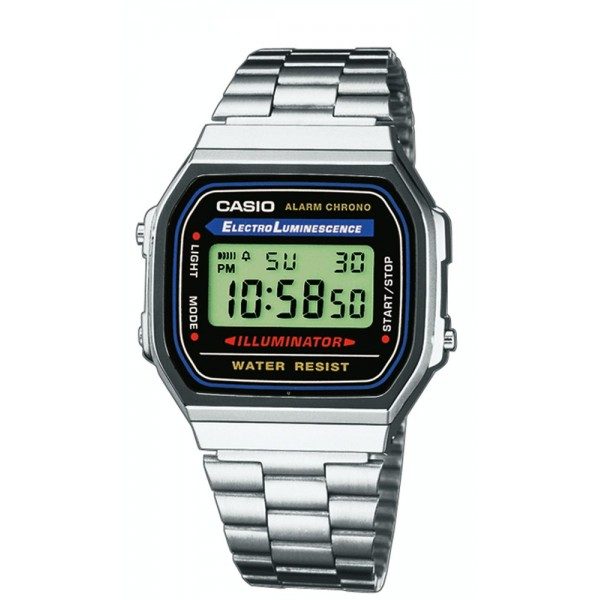 Casio Collection Retro Grau Silber A168Wa-1Yes