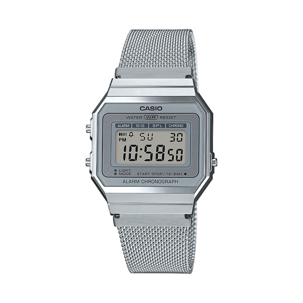 CASIO - Digitaluhr, Vintage ICONIC, 37mm, Silber