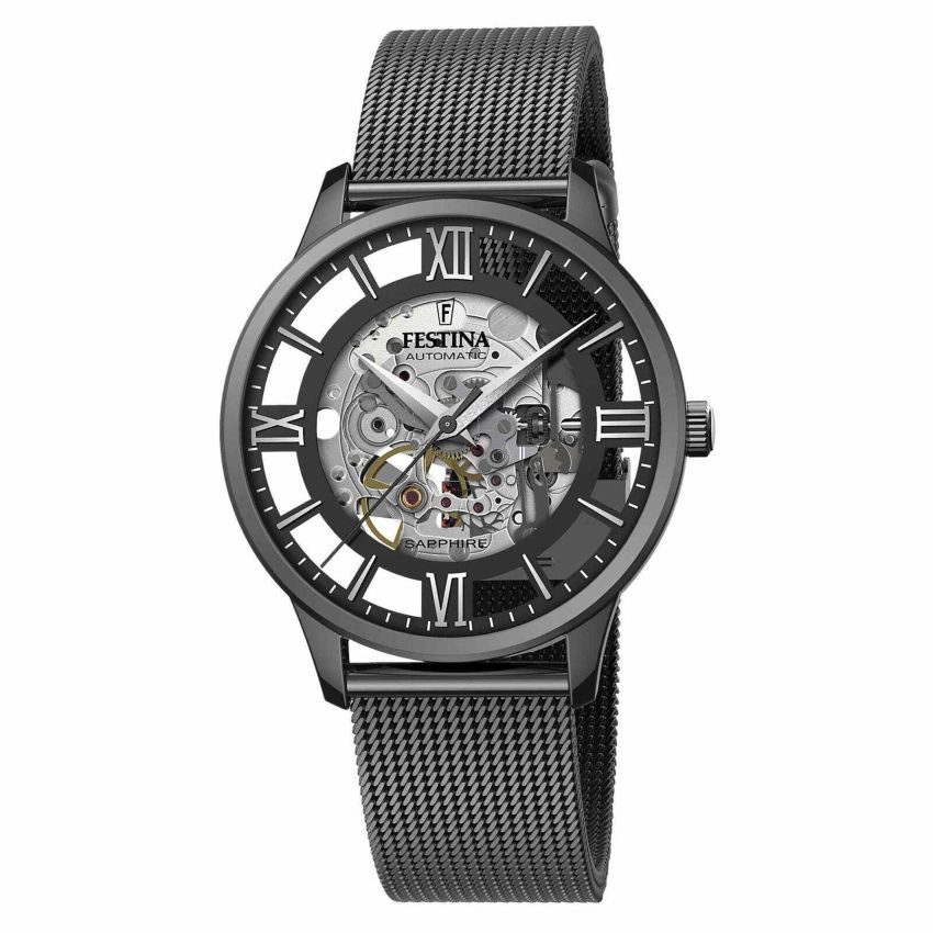 Festina - Automatikuhr, Automatique, 42mm, Anthrazit