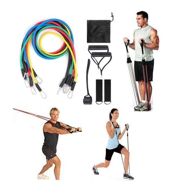 Set Resistance Band Fitness Band Doorgym Widerstandsbänder Set mit 11 Teilen