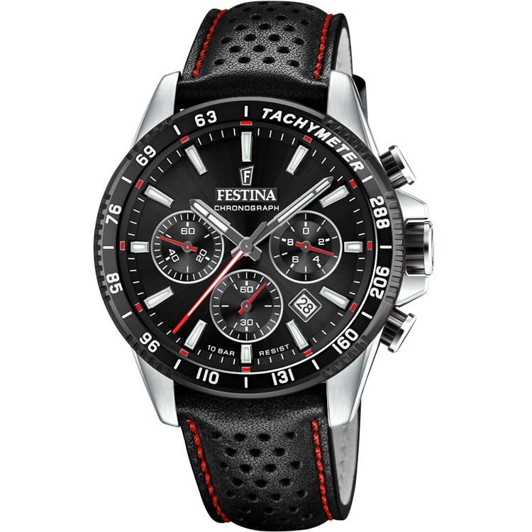 Festina - Chronograph Uhr, Timeless Chrono, 45mm, Black
