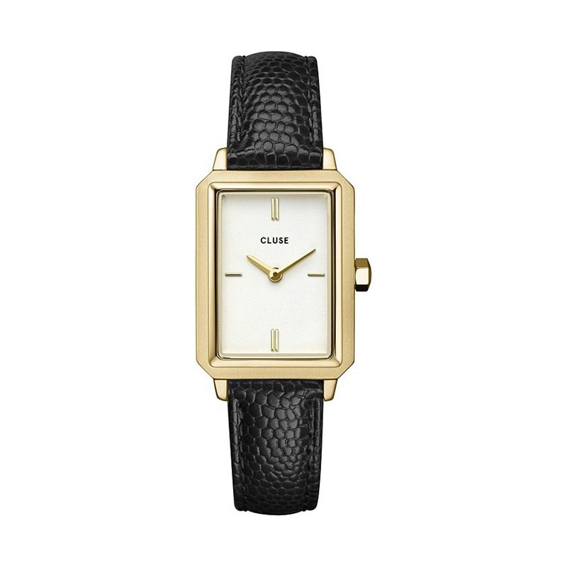Cluse CW11504 Fluette Leather Black Lizard, Gold Colour