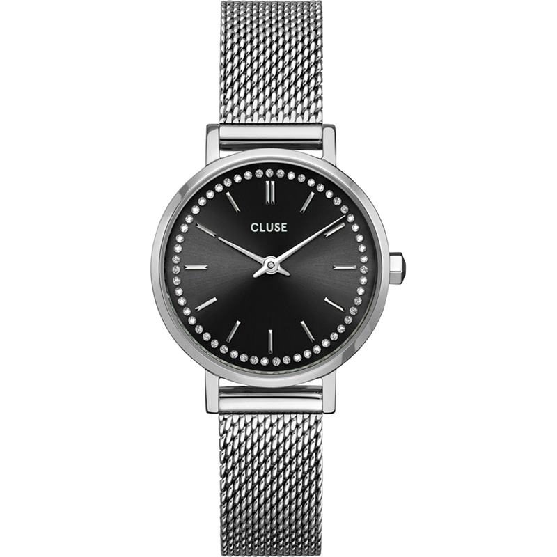 Cluse CW10502 Boho Chic Petite Mesh Crystals Black/Silver
