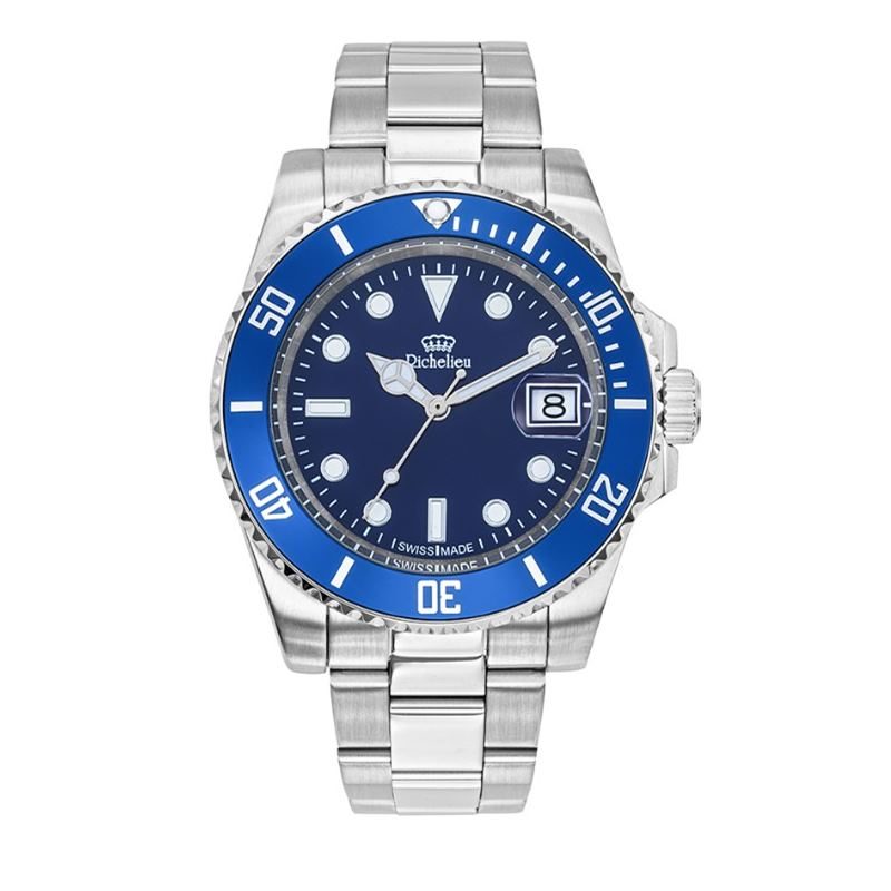 Richelieu - Analoguhr, Sport, 41mm, Silber
