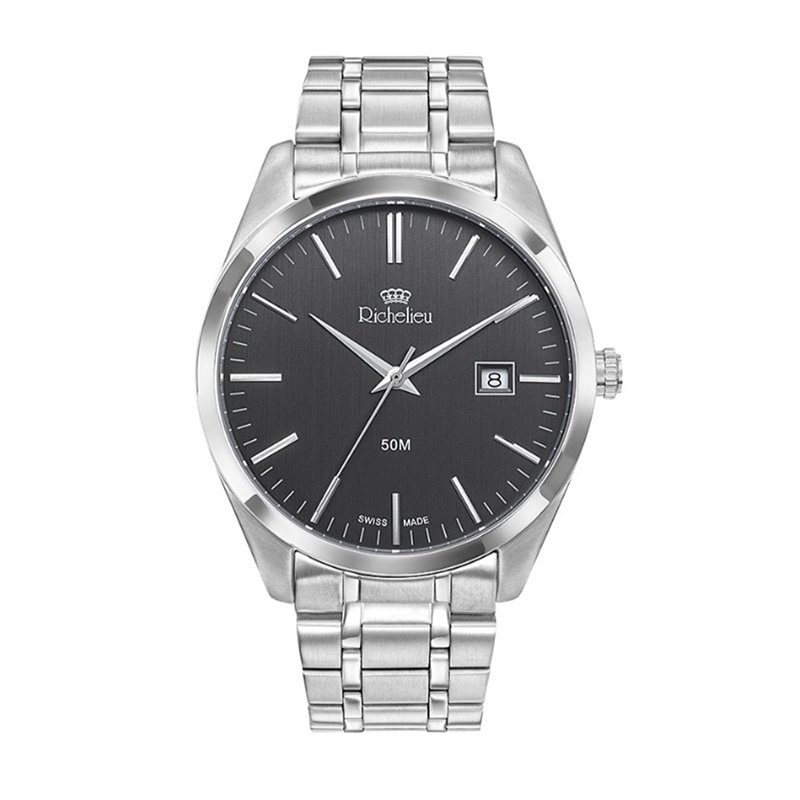 Richelieu - Analoguhr, Sport, 42mm, Silber