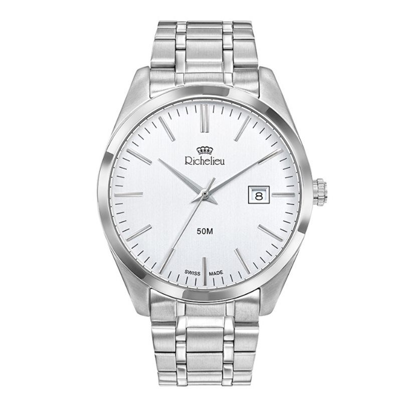Richelieu - Analoguhr, Sport, 42mm, Silber