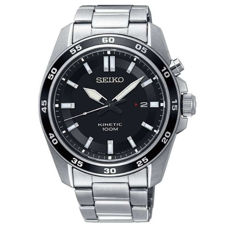 Seiko - Automatikuhr,  Kinetic, 43mm, Silber