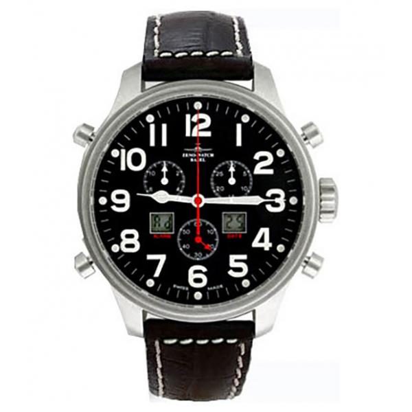 Zeno-Watch Basel Pilot Classic Chrono Alarm 9576Q-a1 Herren