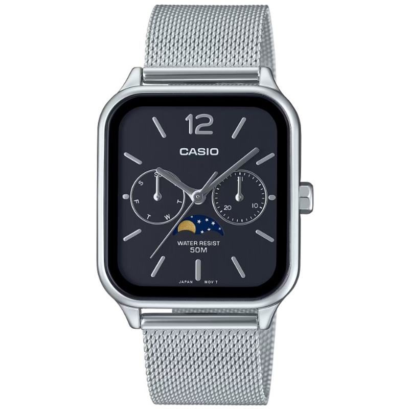 Casio Collection MTP-M305M-1AVER Moonphase Square Herrenuhr