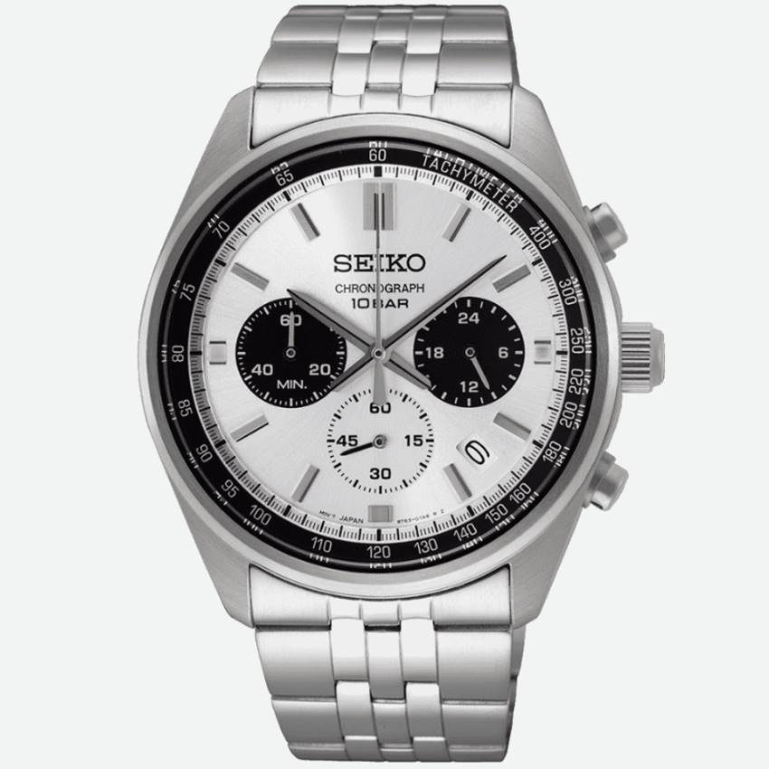Seiko - Chronograph Uhr, 42mm, Silber