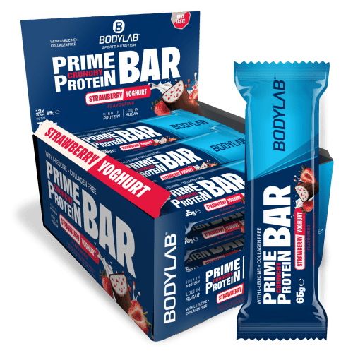 Prime Crunchy Protein Bar 3g-Leucin - 12x65g - Strawberry Yoghurt