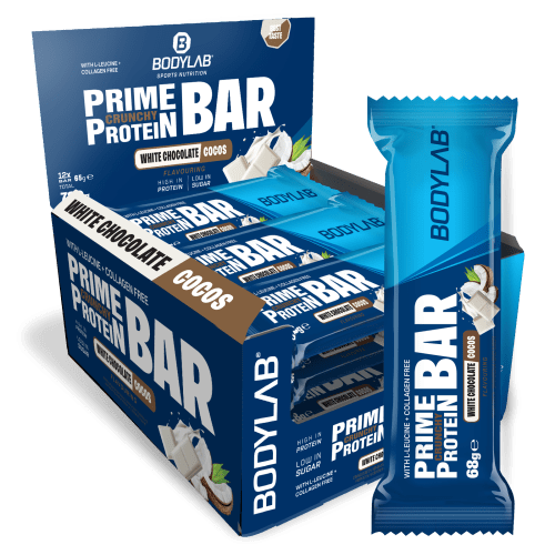 Prime Crunchy Protein Bar 3g-Leucin - 12x65g - White Chocolate Cocos