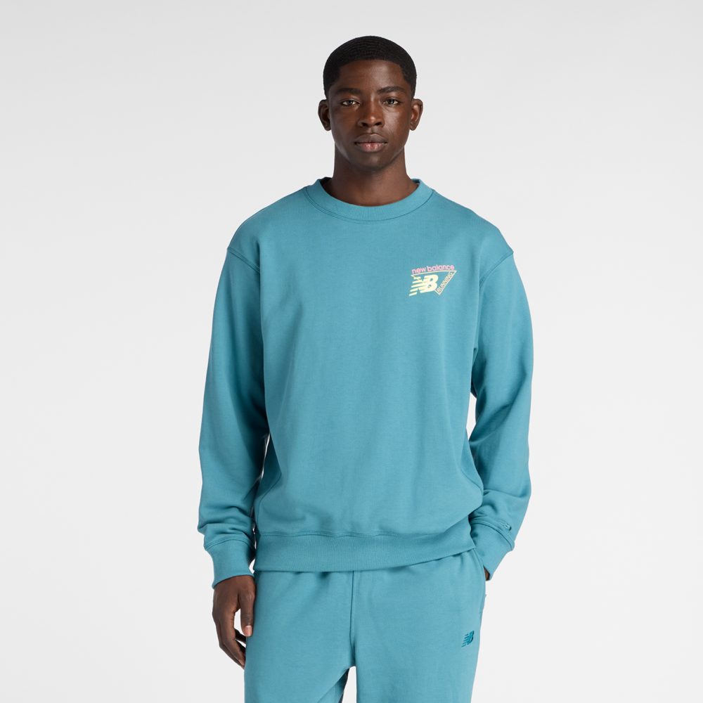 New Balance New Balance Classic Tri-Logo French Terry Crew Herren, blau, Grösse: L  Herren, blau, Grösse: L