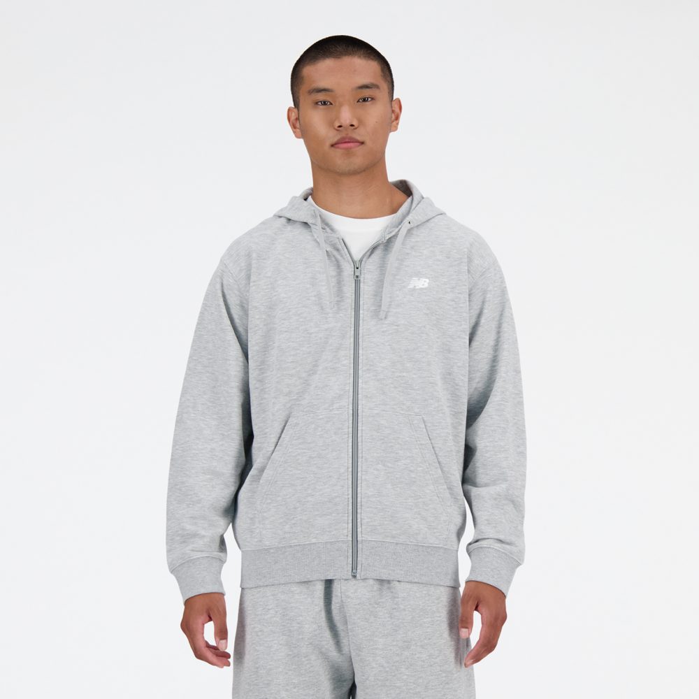 New Balance New Balance New Balance Stacked Logo French Terry FZ Hoodie Herren, grau, Grösse: XL Relaxed Fit Herren, grau, Grösse: XL