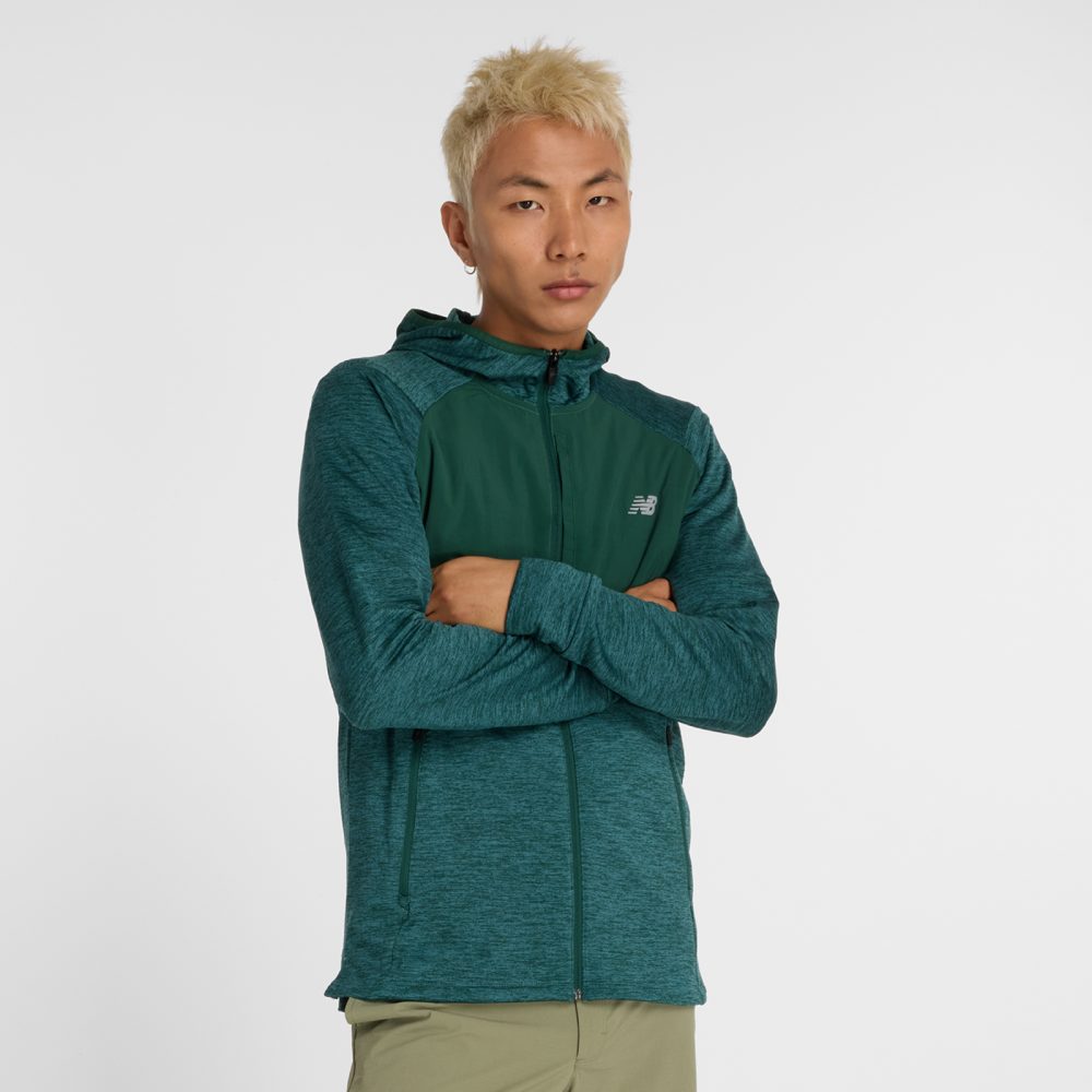 New Balance New Balance Heat Grid Hooded Full Zip Herren, grün, Grösse: S Regular Fit Herren, grün, Grösse: S
