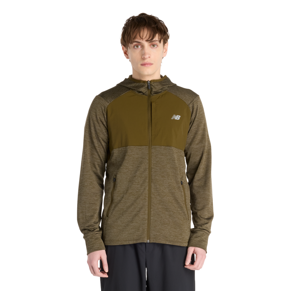 New Balance New Balance Heat Grid Hooded Full Zip Herren, braun, Grösse: M Regular Fit Herren, braun, Grösse: M