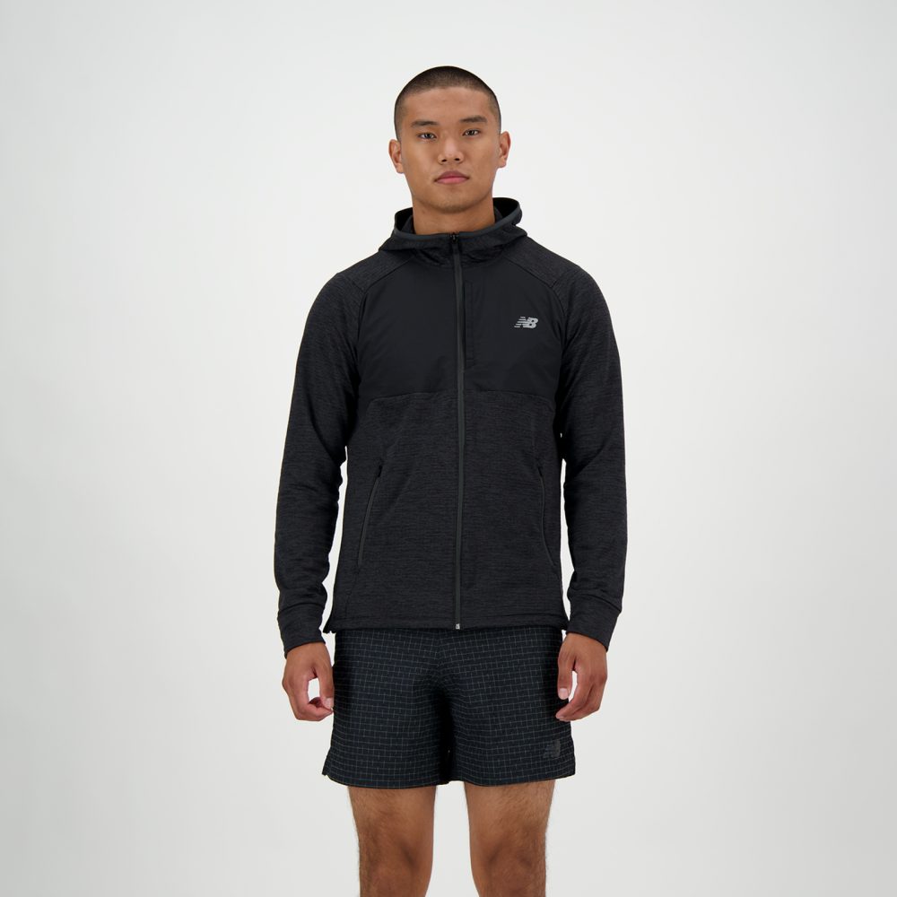 New Balance New Balance Heat Grid Hooded Full Zip Herren, schwarz, Grösse: S Regular Fit Herren, schwarz, Grösse: S