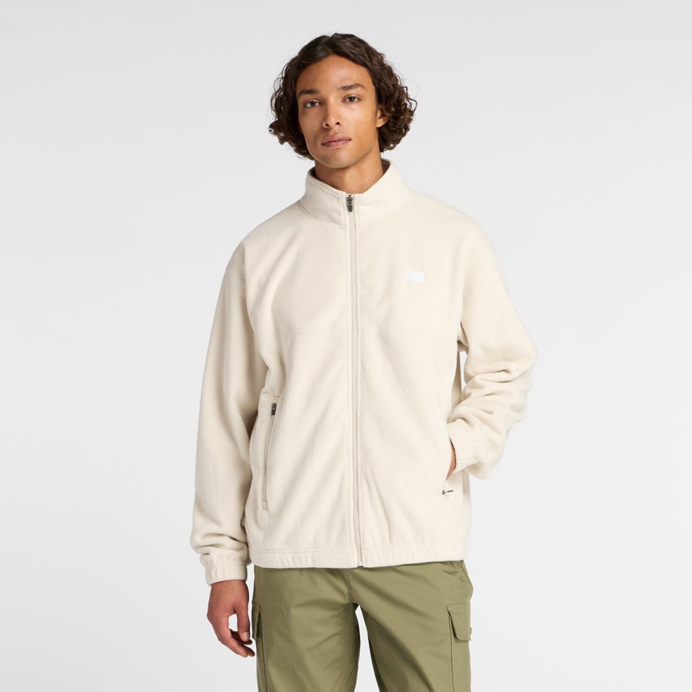 New Balance New Balance Polar Fleece Jacket Herren, beige, Grösse: S  Herren, beige, Grösse: S